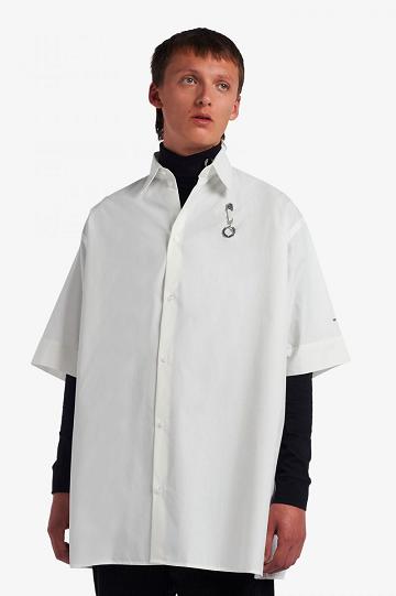 White Fred Perry SM1958 Men's Shirts | PH 1530ZUTG